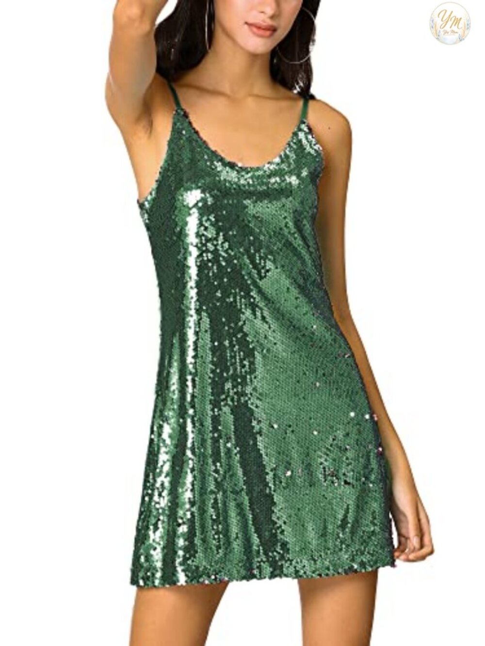 Sequin Mini Dress Spaghetti Strap Party Club Sparkly Cocktail